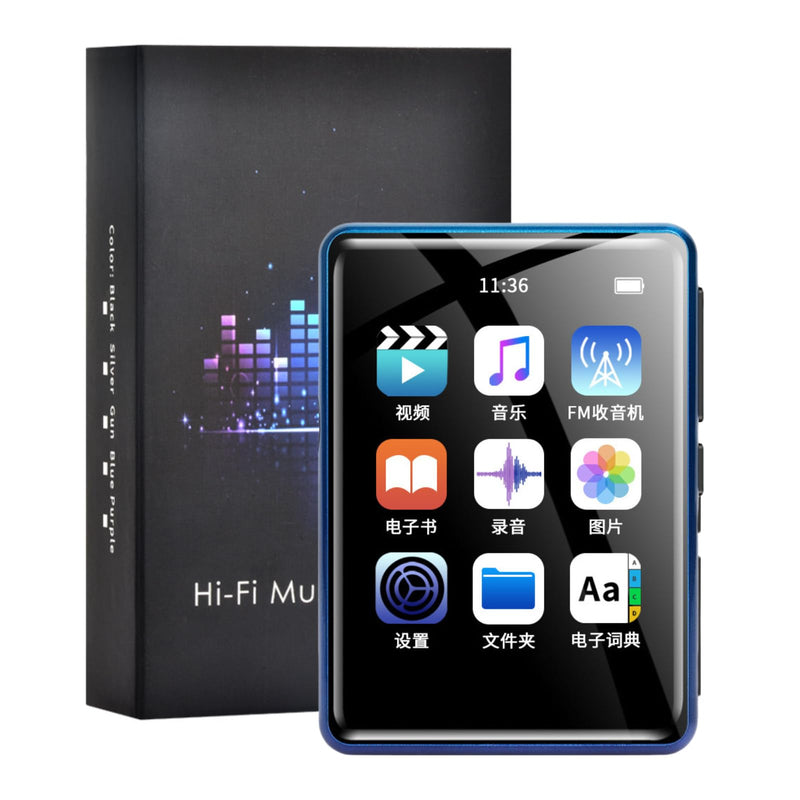  [AUSTRALIA] - Mp3 Player with Bluetooth, 2.4 HD Full Touch Screen, Portable HiFi Sound Walkman Digital Music Player with FM Electronic Book Function, Mini Portable Music Player (4+64GB (Memory Card)) 4+64GB (Memory Card) Blue