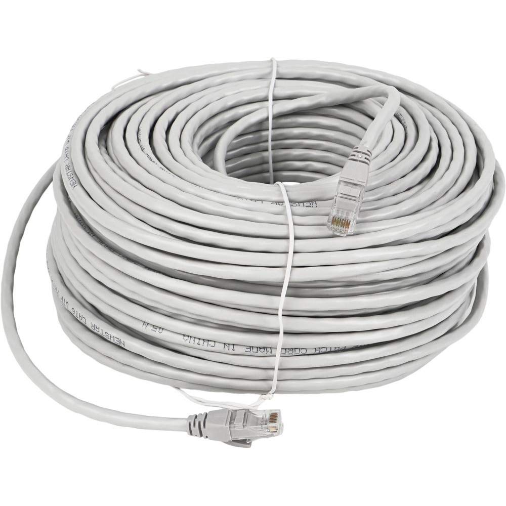  [AUSTRALIA] - Lknewtrend 100FT Feet Cat6 Ethernet Patch Cable - UTP 550Mhz RJ45 Network Internet Wire Cord for Computer, PoE Camera, Router, Modem, Switch 100 Feet White