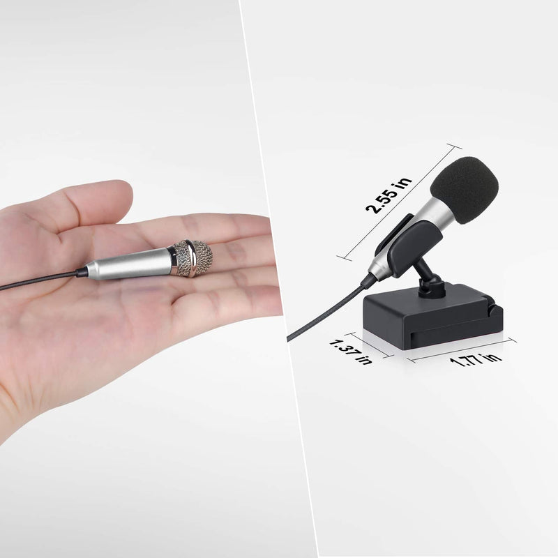  [AUSTRALIA] - Uniwit Mini Portable Vocal/Instrument Microphone for Mobile Phone Laptop Notebook Apple iPhone Sumsung Android with Holder Clip - Silver