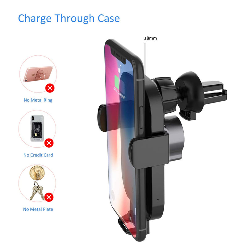  [AUSTRALIA] - Askai Wireless Car Charger Mount,10W Qi Fast Charging Auto-Clamping Mount,Air Vent Dashboard Phone Holder Compatible with iPhone 11|11 Pro|Max|Xs|Xs Max|X|XR, Samsung S20|S20+|S20U|S10|S10+|S9|Note10