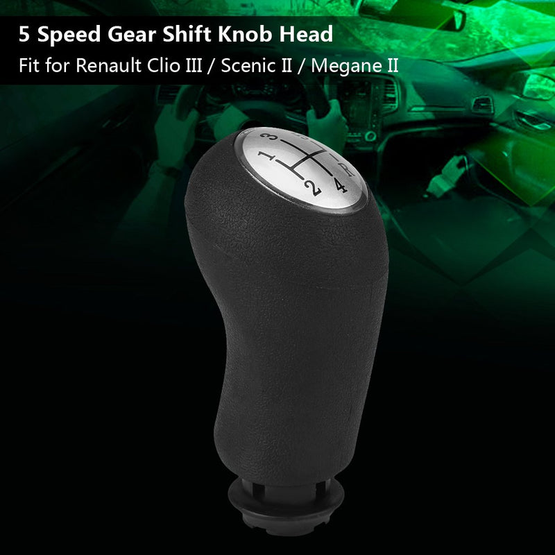  [AUSTRALIA] - 5 Speed Manual Shift Shifter Knob Car Handle ??Car Gear Shift Head Stick Lever Head Automatic Shift Head Fit for Renault ClioMK2 MK3