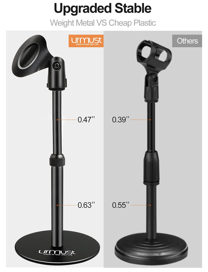  [AUSTRALIA] - Urmust Desk Mic Stand Adjustable Desktop Microphone Stand with Microphone Clip Table Mic Stand for Podcast, livestream, recording, conference, lecture