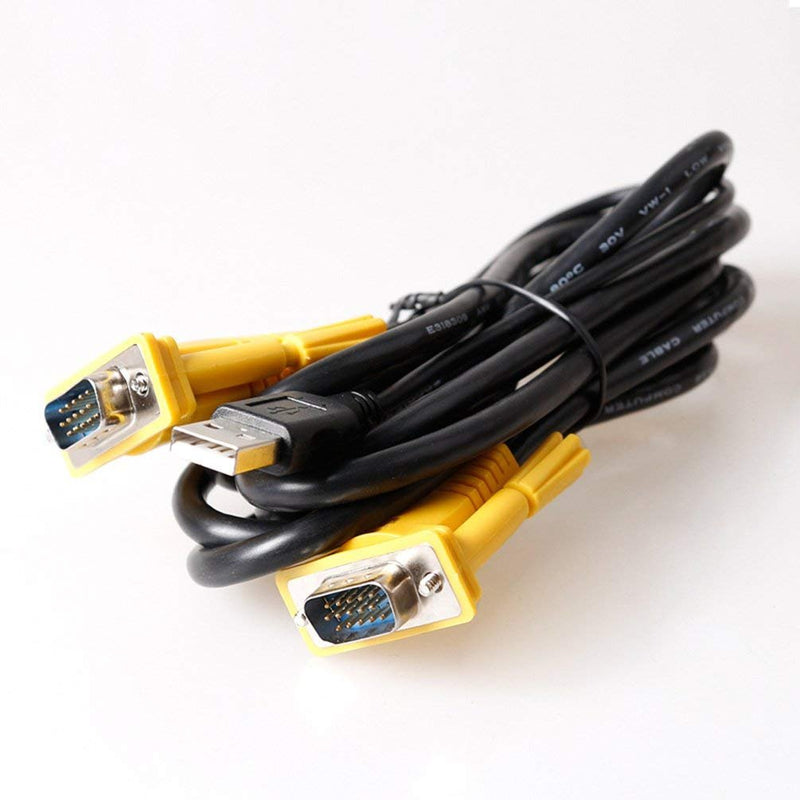  [AUSTRALIA] - RIJERUSB VGA KVM Cable,16 Feet, 16ft Connect with KVM Switches, USB Keyboard/Mouse Cable and Monitor Cable 5M