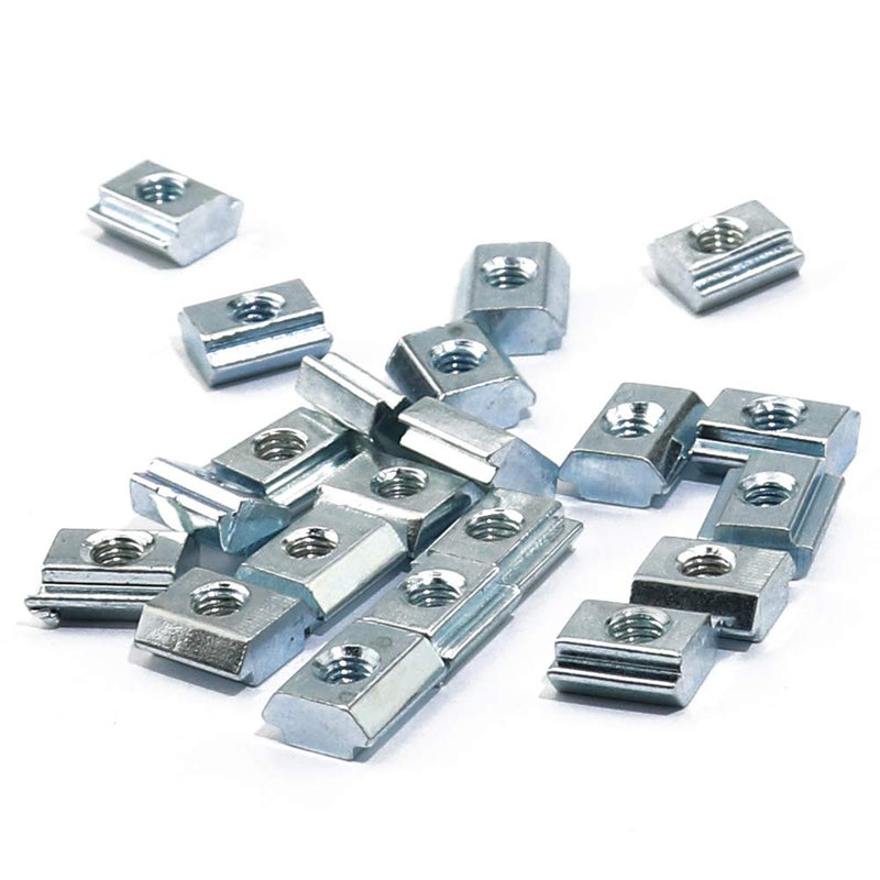  [AUSTRALIA] - Boeray 50pcs M5 Slide in T Nut Tee Sliding Nut Nut for Aluminum Extrusion with Profile 2020 Sereis Slot 6mm 20-M5 50pcs