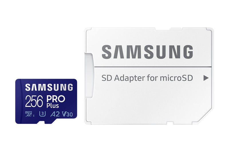  [AUSTRALIA] - SAMSUNG PRO Plus + Adapter 256GB microSDXC Up to 160MB/s UHS-I, U3, A2, V30, Full HD & 4K UHD Memory Card for Android Smartphones, Tablets, Go Pro and DJI Drone (MB-MD256KA/AM) Read/Write 160/120MB/s