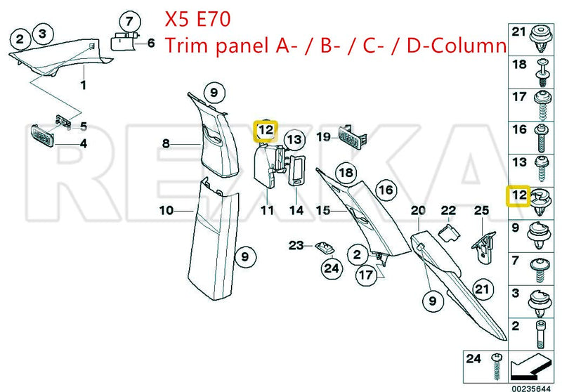 Rexka 50pcs Door Panel Clips Retainers Fasteners Compatible with BMW 51411973500 Series 3, 5 & 7 X5 X6 - LeoForward Australia