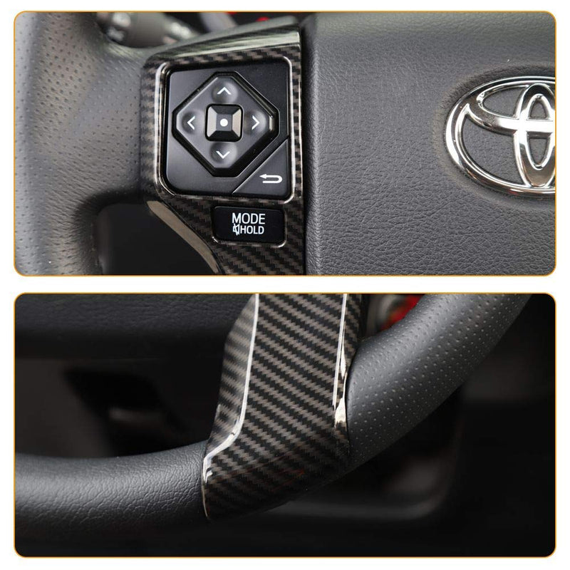  [AUSTRALIA] - Voodonala for 4runner Steering Wheel Cover Decoration Trim fit Toyota 4runner SUV 2010-2019(Carbon Fiber Grain) Steering Wheel Trim