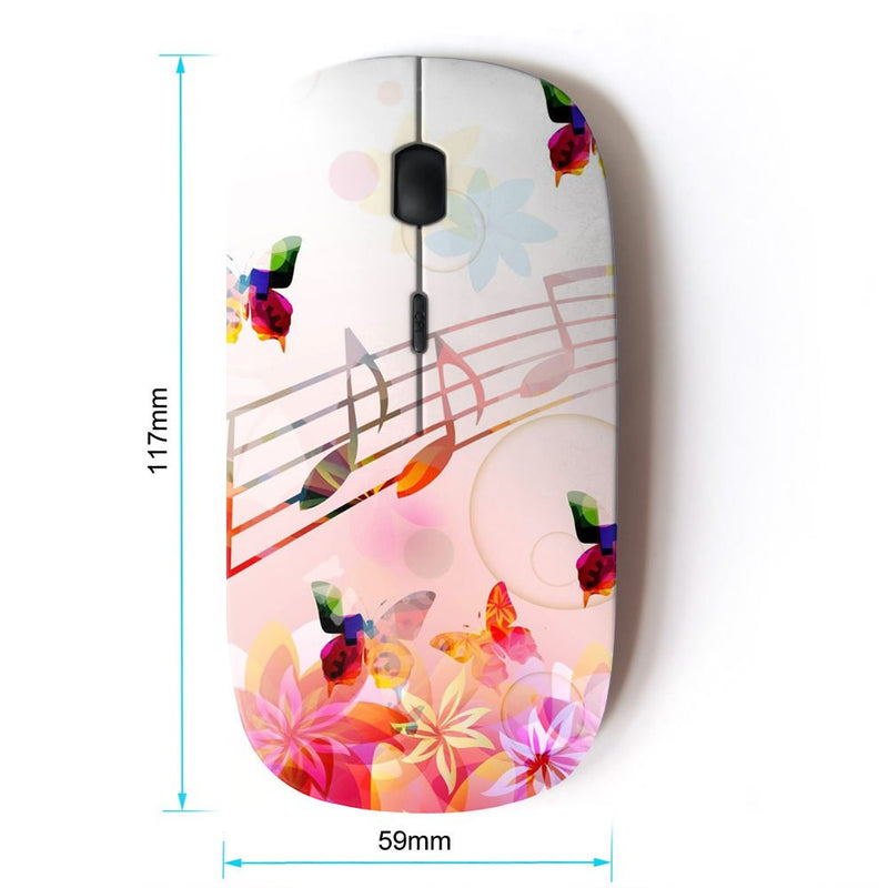KOOLmouse [ Optical 2.4G Wireless Mouse ] [ Music Notes Pink Flowers Butterflies Nature ] - LeoForward Australia