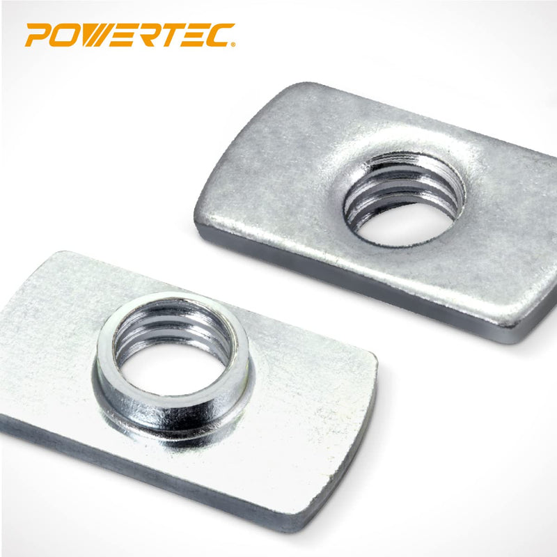  [AUSTRALIA] - POWERTEC QTN1122 5/16"-18 Oval Nuts, 15/16" Long x 17/32" Wide x 3/16" x 3/32" Thick – 20 Pack