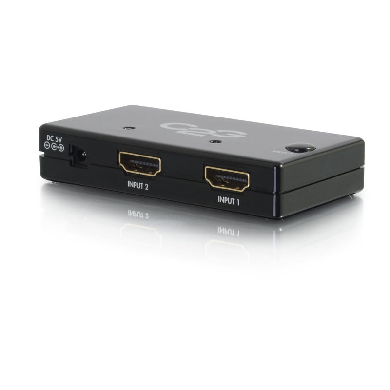  [AUSTRALIA] - C2G 2-Port HDMI Selector Switch, Slim Design, 40349 Black 2 Port