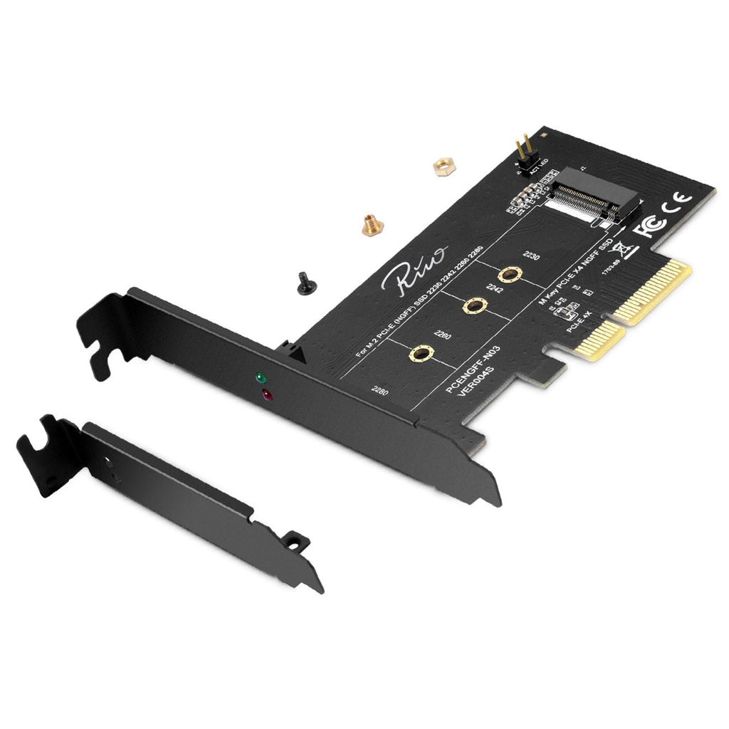  [AUSTRALIA] - Rivo PCI-E Riser PCIe M.2 PCIe SSD to PCIe Express 3.0 x4 Adapter Card - Supports M2 NGFF PCI-e 3.0, 2.0 or 1.0, NVMe or AHCI, M-Key, 2280, 2260, 2242, 2230 Solid State Drives
