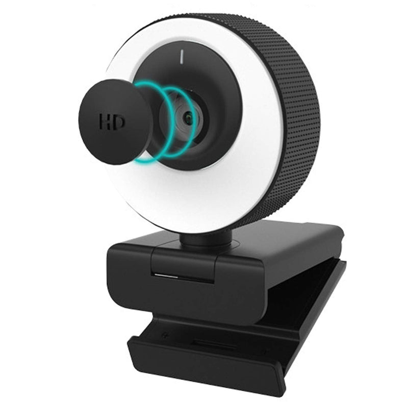  [AUSTRALIA] - 1080P 60FPS Webcam with Microphone, 2021 COSHIP Computer Camera with Ring Light, Privacy Cover, Advanced Auto-Focus, Adjustable Brightness, Streaming Web Camera for Zoom Skype