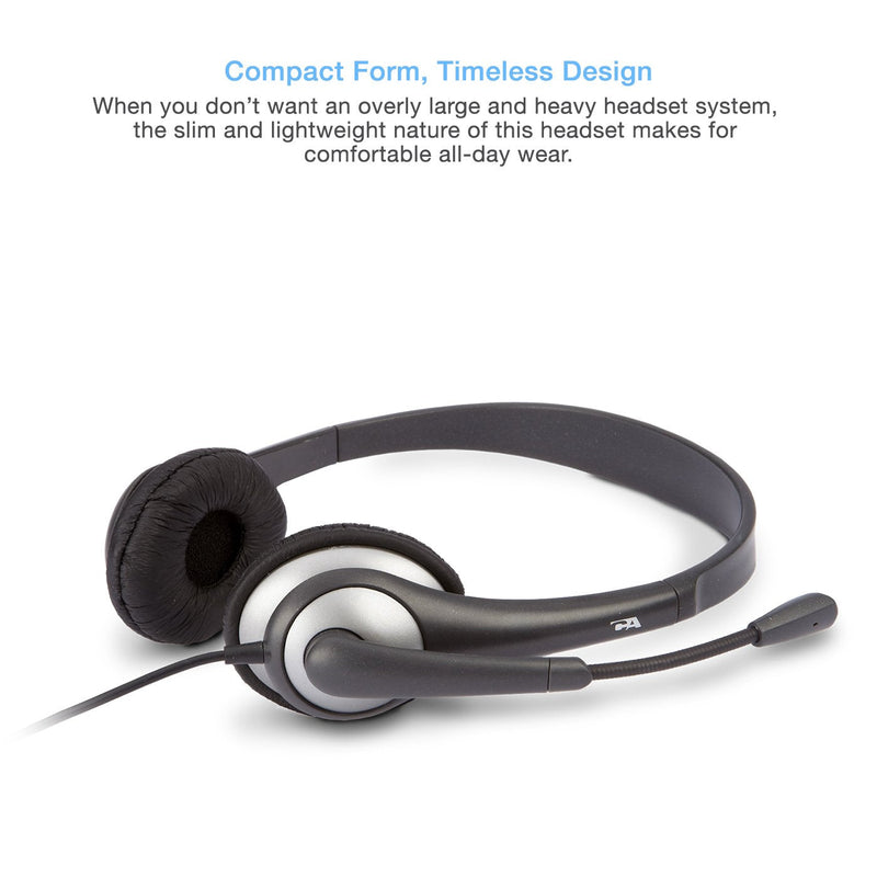  [AUSTRALIA] - Cyber Acoustics Stereo Headset, 3.5mm stereo & Y-adapter for separate Headphone & Mic Connection, K12 School Classroom and Education (AC-204)