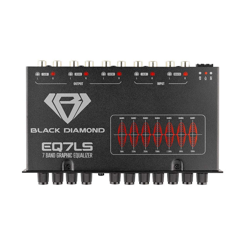 Black Diamond EQ7LS 7 1/2 DIN 7-Band Pre Amp Equalizer Car Audio EQ w/Front Rear + Sub Output - LeoForward Australia