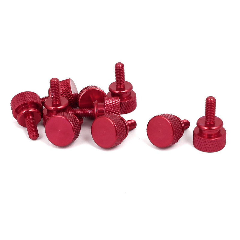  [AUSTRALIA] - uxcell Computer PC Case M4x10mm Shoulder Type Knurled Thumb Screw Wine Red 10pcs