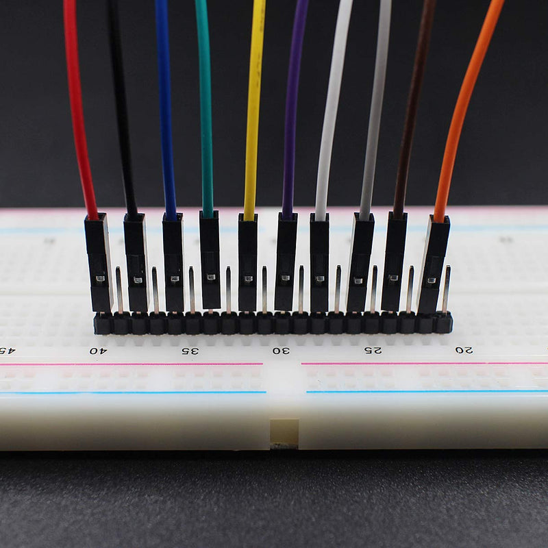  [AUSTRALIA] - Hellotronics Breadboard Jumper Wires 22AWG Pack of 120 Pieces F/F More Red and Black Jumpers, Square Head 0.1'' 10 Colors (15CM, F/F) Length 6'' / 15CM 1P, Female-Female, 15CM
