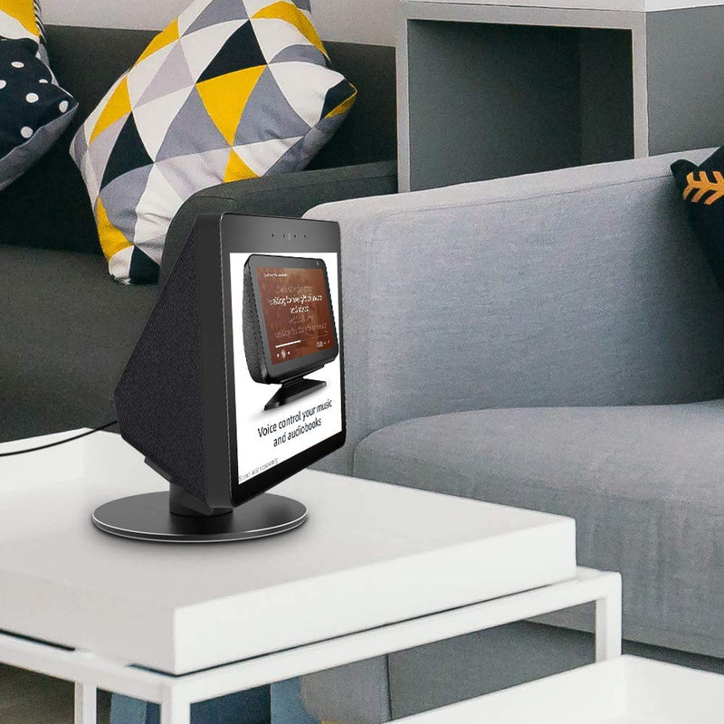 [AUSTRALIA] - Echo Show Stand Aluminum Stand Easy to Install for Amazon Echo Show 2nd Gen Speaker Accessories Horizontal 360 Rotation Longitudinal Angle Change Base Black