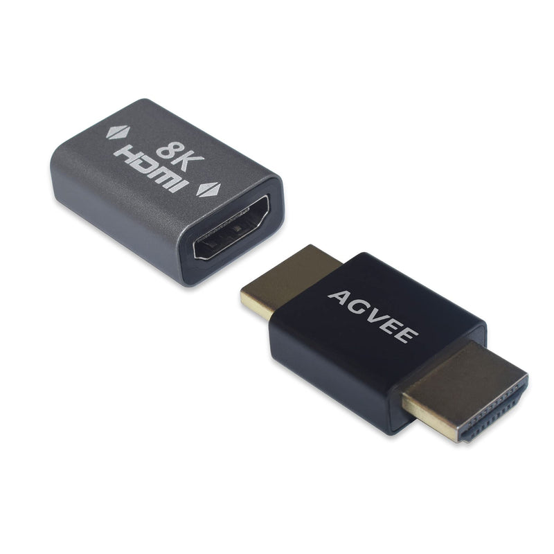  [AUSTRALIA] - AGVEE 2 Pack HDMI Male to Male Adapter, HDMI Type-A 2.0 4k@60HZ Coupler Extender Connector, Metal Shell Extension Converter for TV Stick, Roku Stick, Chromecast, Xbox, PS4, Laptop, PC, Black