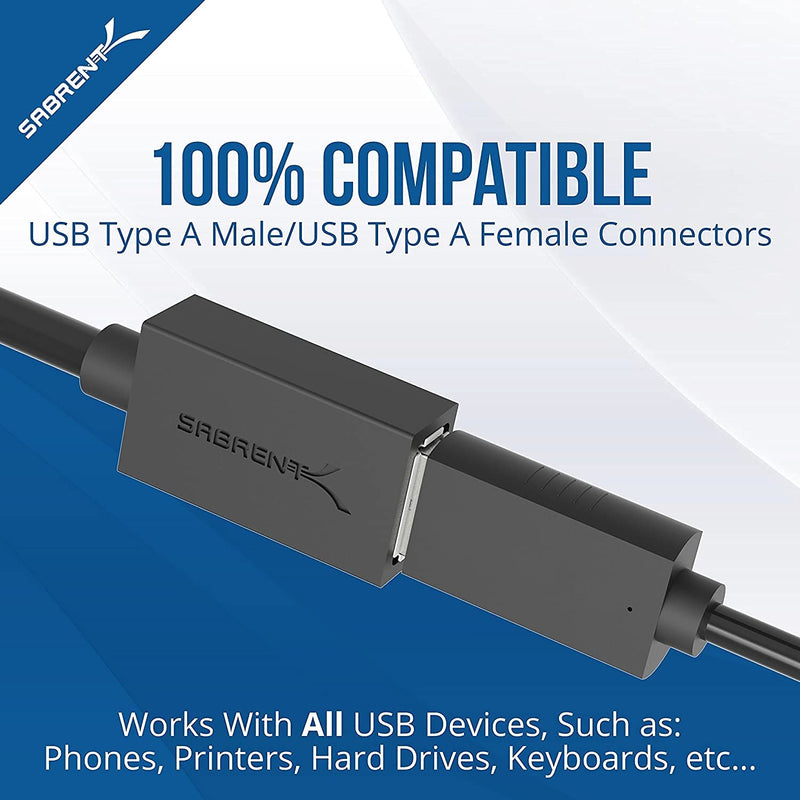 Sabrent 22AWG USB 3.0 Extension Cable - A-Male to A-Female [Black] 3 Feet (CB-3030) Black 3 Ft - LeoForward Australia