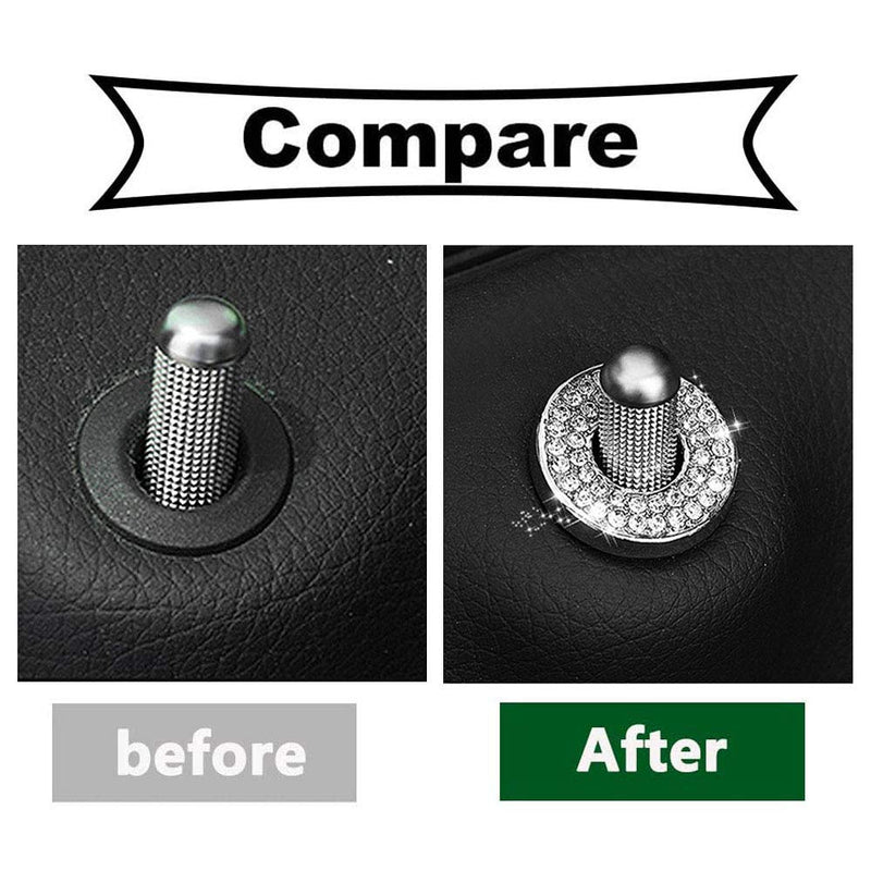 Bling Car Inner Door Lock Pull Cover Compatible with Mercedes-Benz, Crystal Car Interior Rod Bolt Accessories Decals Stickers (4PCS) - LeoForward Australia