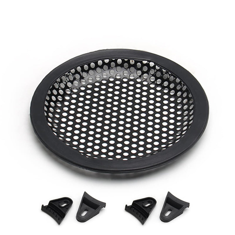  [AUSTRALIA] - Fielect 5 inch Speaker Grill Cover Mesh Decorative Circle Woofer Guard Protector Cover Audio Accessories Black 1Pc