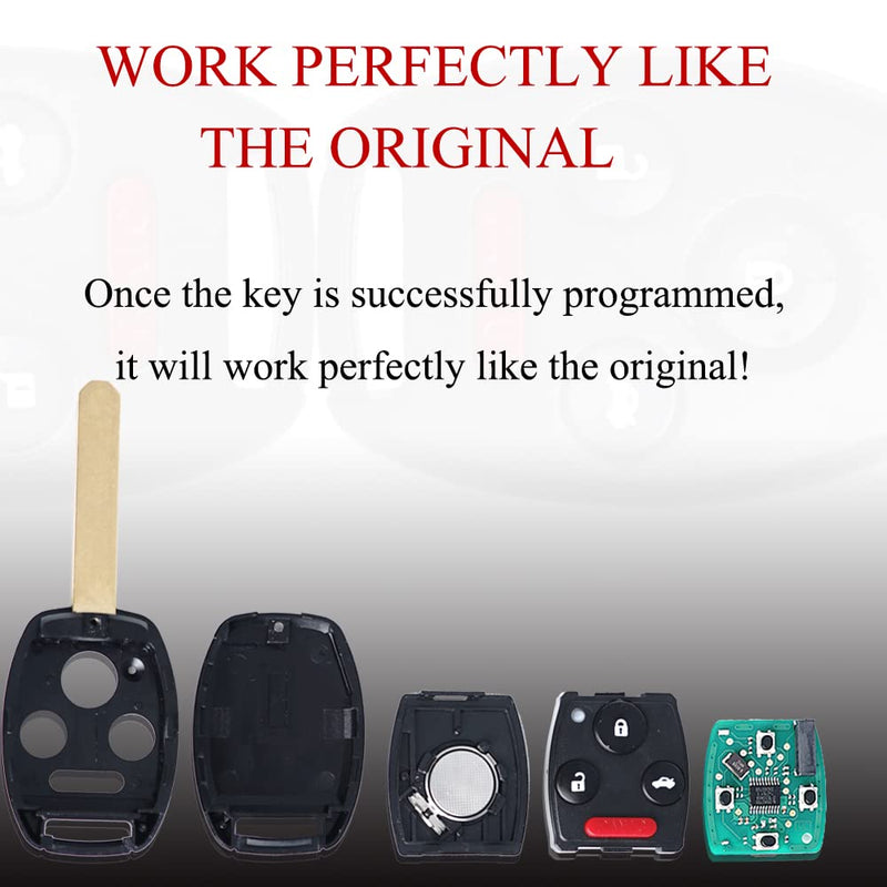  [AUSTRALIA] - Key Fob Remote Replacement Fits for Honda Civic EX Si Hybrid 2006 2007 2008 2009 2010 2011 2012 2013 Acura Mdx 2007-2013 N5F-S0084A Keyless Entry 4 Buttons Remote Control 35111-SVA-306(Pack of 2)