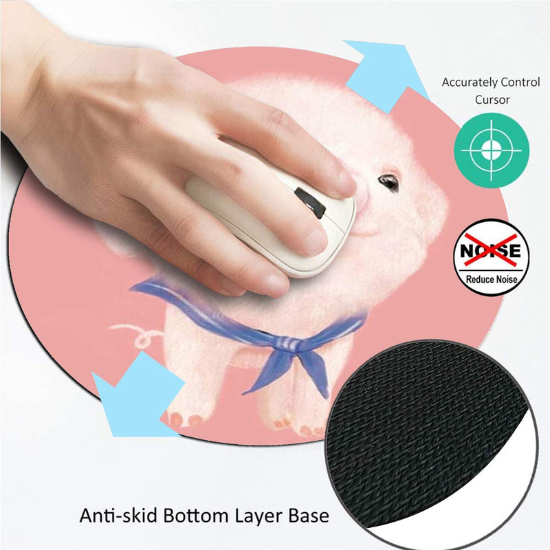 Round Mouse Pad,Cute Pig Non-Slip Rubber Circular Mouse Pads Customized Designed for Home and Office,7.9 x 7.9inch Cute Pig 20*20cm - LeoForward Australia