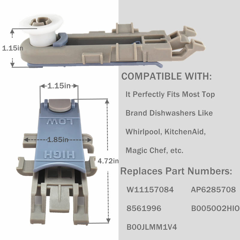  [AUSTRALIA] - WP8561996 Dishwasher Upper Rack Wheel Adjuster Compatible with Whirlpool, KitchenAid, Magic Chef and More Dishwashers,Replacement AP6285708 WP8561996 W10889280 8561996 B0050O2HIO B00JLMM1V4-2 Pack