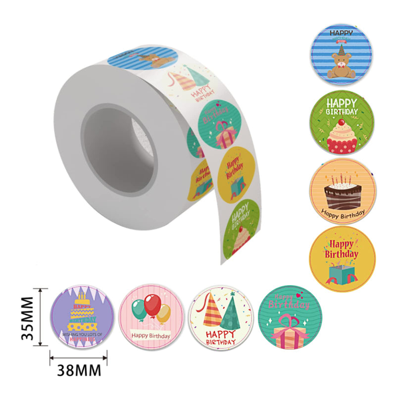  [AUSTRALIA] - 500 Pcs Round Happy Birthday Labels for Birthday Stickers Roll for Party Gift New Born Celebration, 1.5 Inches (Happy Birthday to You) Birthday-happy Birthday to You