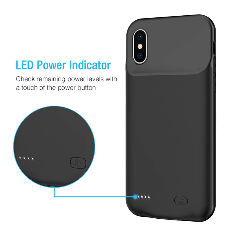  [AUSTRALIA] - Battery Case for iPhone X/XS/10, Enhanced 7000mAh Protective Portable Charging Case Rechargeable Extended Battery Pack Compatible with iPhone XS/X/10 (5.8 inch) Charger Case (Black) Black