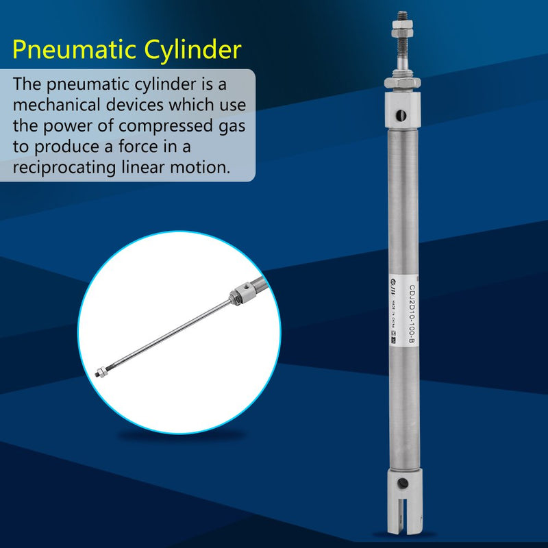 CDJ2D10-100-B Mini Double-Acting Stainless Steel Pneumatic Air Cylinder 10mm Diameter 100mm Stroke - LeoForward Australia