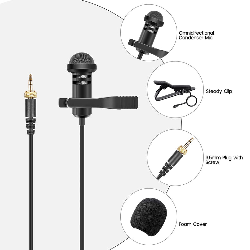  [AUSTRALIA] - 2-Pack Lavalier Lapel Microphone Compatible with Rode Wireless Transmitters Bodypack - TX/Wireless GO II/RODELINK Kit, Omnidirectional Condenser Mic for Vlog/Lectures/Broadcasters