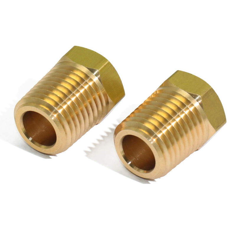  [AUSTRALIA] - KOOTANS 4pcs Heavy Duty 1/4 NPT Male Thread to 1/8 NPT Female Thread Brass Reducer Hex Bushing Brass Fitting Pipe Hose Tube Adapter Convert 1/4 x 1/8 NPT (O.D x I.D: 1/2'' x 3/8'')