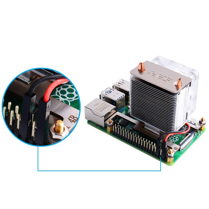  [AUSTRALIA] - GeeekPi Raspberry Pi Cooling Fan, Raspberry Pi ICE Tower Cooler, RGB Cooling Fan with Raspberry Pi Heatsink for Raspberry Pi 4 Model B & Raspberry Pi 3B+ & Raspberry Pi 3 Model B