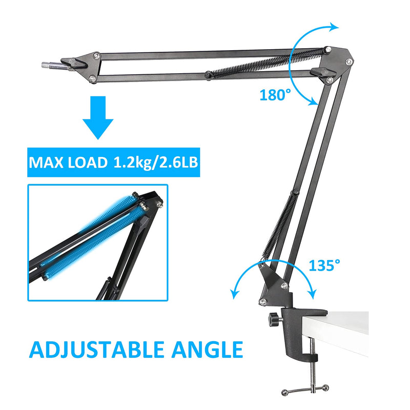 [AUSTRALIA] - K678 Microphone Stand with Foam Windscreen - Mic Suspension Boom Scissor Arm Stand with Pop Filter, Cable Sleeve Compatible with Fifine K678 Mic by YOUSHARES