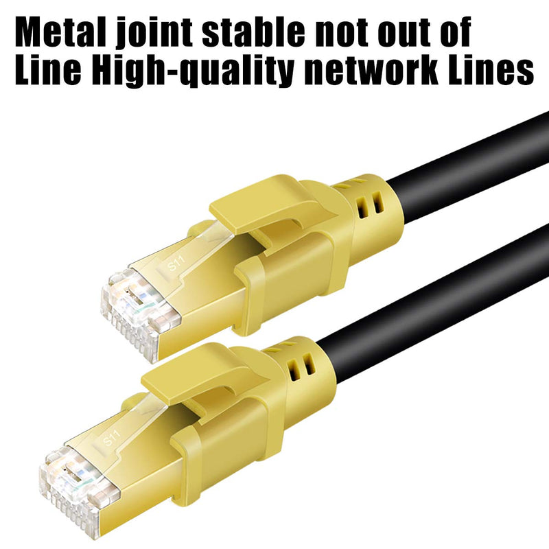 PPTVC Cat 8 Ethernet Cable 15FT, Multiple-Shielded, Gigabit Internet Network Cord, RJ45 Connector with Gold Plated SFTP Patch Cord,High Speed LAN Cable 40Gbps,2000MHz for Router,Laptop,Server Cat 8 Ethernet Cable-15ft - LeoForward Australia