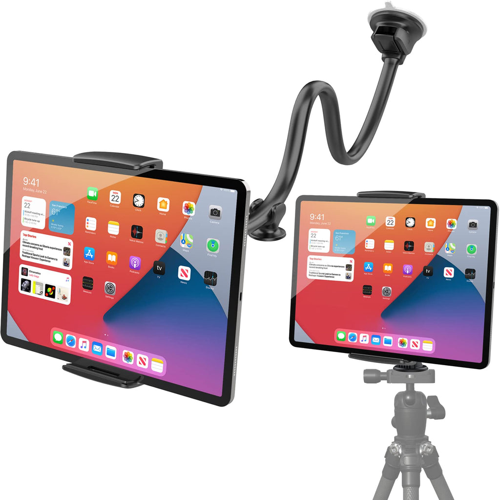  [AUSTRALIA] - APPS2Car Long Arm Tablet Car Mount Holder Bundle with Tripod Tablet Mount Adapter