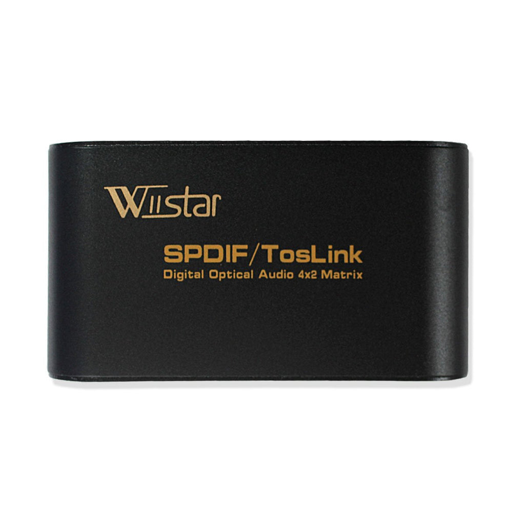  [AUSTRALIA] - 4 in 2 Out Digital Optical Audio Switch Splitter Toslink/ SPDIF Matrix Switcher with Remote Control