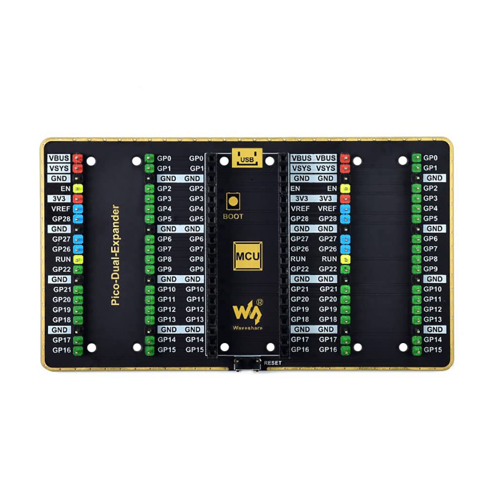  [AUSTRALIA] - Coolwell Dual GPIO Expander for Raspberry Pi Pico Board, Two Sets of Male Headers for Directly Connecting Expansion Modules Pico-Dual-Expander