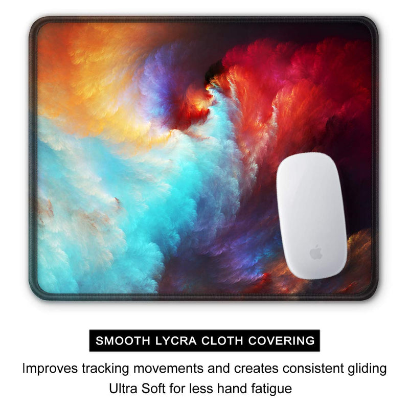 [AUSTRALIA] - Auhoahsil Gaming Mouse Pad, Square Galaxy Mousepad Anti-Slip Rubber Mouse Mat with Durable Stitched Edge for Office Laptop Computer PC Men Women Kids, 11.8 x 9.8 in, Custom Design Colorful Clouds Gorgeous Clouds