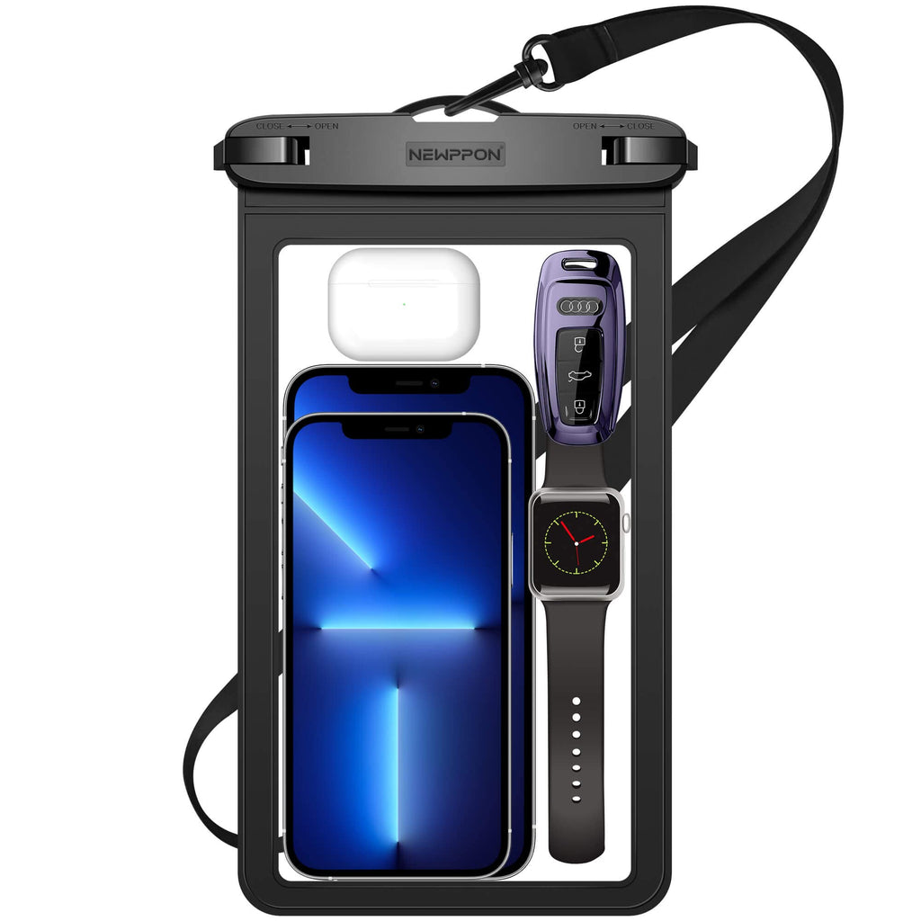  [AUSTRALIA] - newppon 10.5" XL Large Waterproof Phone Pouch : Underwater Clear Cellphone Holder - Universal Water-Resistant Dry Bag Case with Neck Lanyard for iPhone Samsung Galaxy for Beach Swimming Pool Kayak