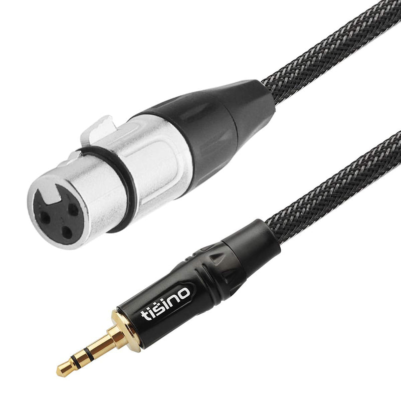  [AUSTRALIA] - TISINO XLR to 3.5mm Balanced Cable Adapter, Gold-Plated XLR Female to 1/8 inch Mini Jack Aux Mono Audio Cord for Shotgun or Condenser Microphones - 1ft