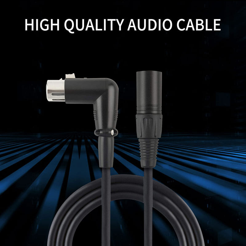  [AUSTRALIA] - Oluote XLR Microphone Cable, XLR Male to Right Angle Female Cable 3 PIN XLR to XLR Cable XLR Mic Patch Audio Cable Cord (0.65FT) 0.65 Feet