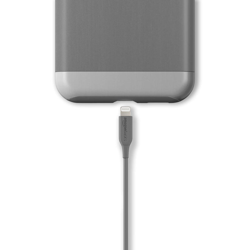 Amazon Basics ABS USB-A to Lightning Cable Cord, MFi Certified Charger for Apple iPhone, iPad, Gray, 6-Ft 6 Foot - LeoForward Australia