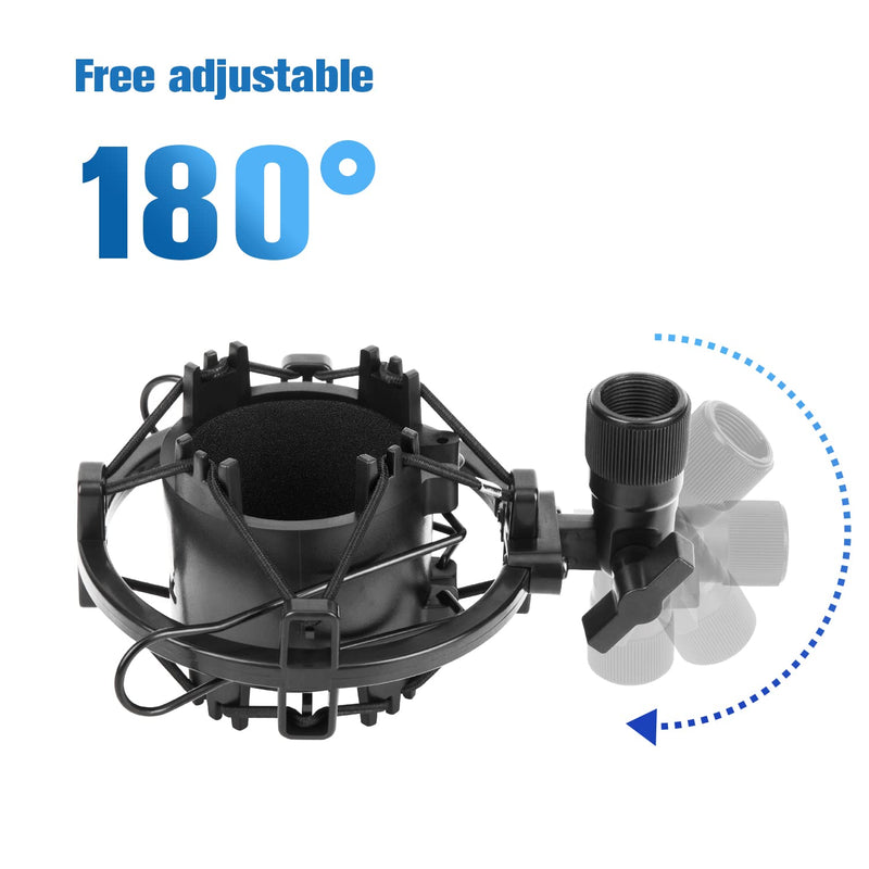  [AUSTRALIA] - Microphone Shock Mount with Pop Filter, Mic Anti-Vibration Suspension Shock Mount Holder Compatible for Audio Technica AT2020 AT2035 ATR2500 Mic by WIBOND