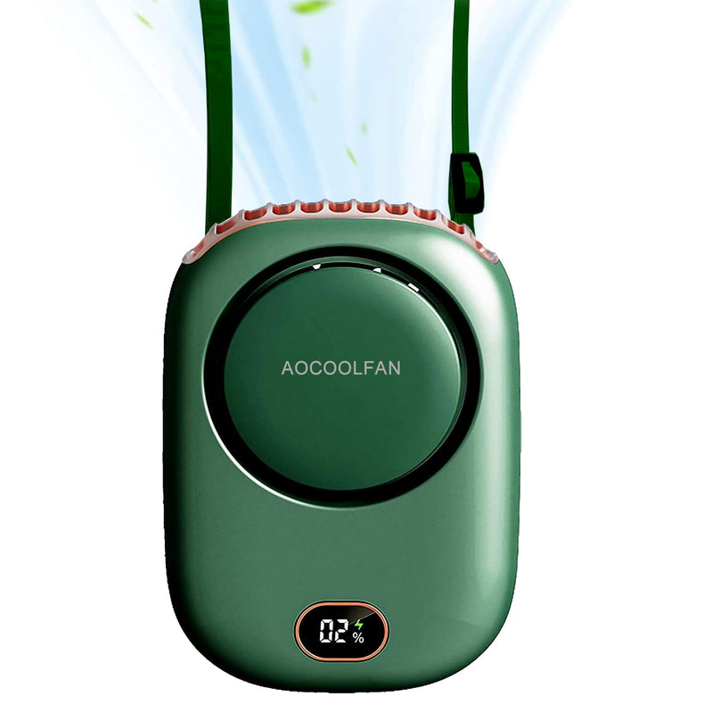  [AUSTRALIA] - Mini Handheld Fan Portable Neck Fan Small Personal Fan USB Rechargeable 3 Speed Adjustable for Home Office Outdoor Travel (Dark Green) Dark Green
