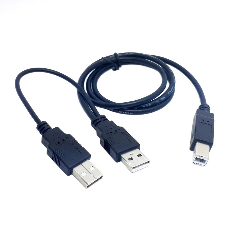  [AUSTRALIA] - Dual USB 2.0 Male to Standard B Male Y Cable 80cm for Printer & Scanner & External Hard Disk Drive CableCC