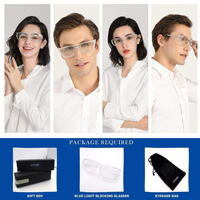 FIPPONI, (NEW! ) Two-in-One Opaque UV400 Blue-Light blocking computer Glasses,Super light weight, comfortable, Fit-over worn on Prescription, reader, Rx frames, or wear directly. Good for Thanksgiving Gift and Christmas Gift Crystal - LeoForward Australia