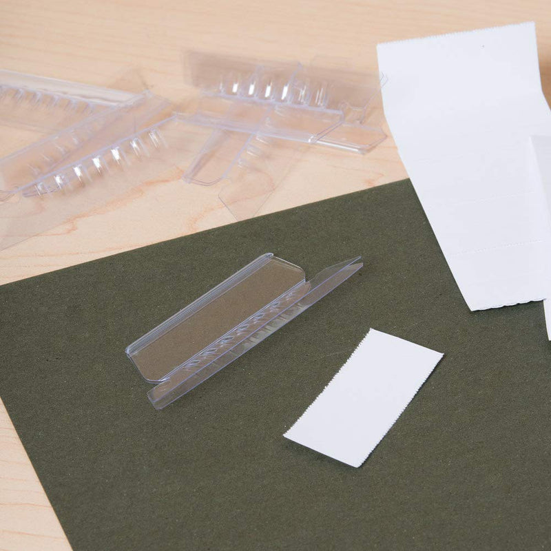  [AUSTRALIA] - 1InTheOffice File Folder Tabs and Inserts 50/Pack, Plastic Clear Tabs, and Inserts 2"x 5/8", Plastic Hanging File Tabs for Hanging Folders