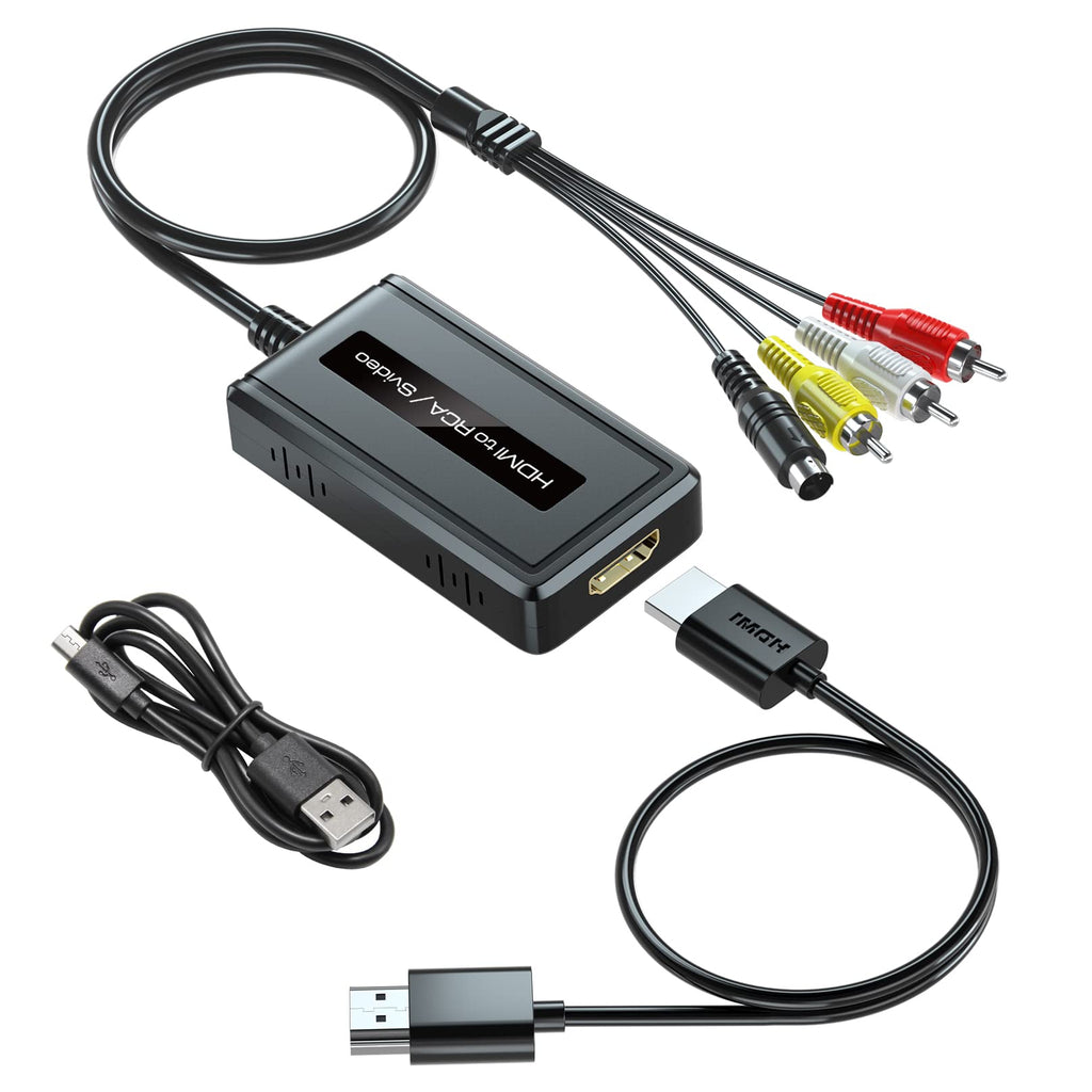 [AUSTRALIA] - 2 in 1 HDMI to S-Video/RCA Converter, 1080P HDMI Svideo Adapter, HDMI to Svideo Composite AV + R/L Audio Converter Compatible with DVD/PS3/PS4/TV Stick